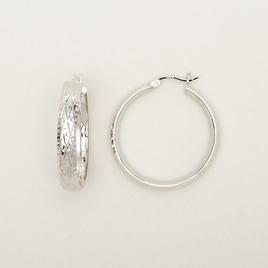 Sterling Silver Diamond Hoop Earrings