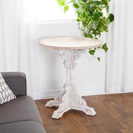 9th &amp; Pike® White Chinese Fir Country Accent Table