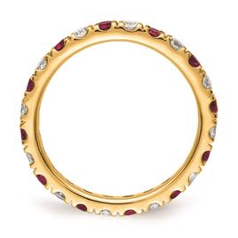 Pure Fire 14kt. Yellow Gold Lab Created Ruby Eternity Band