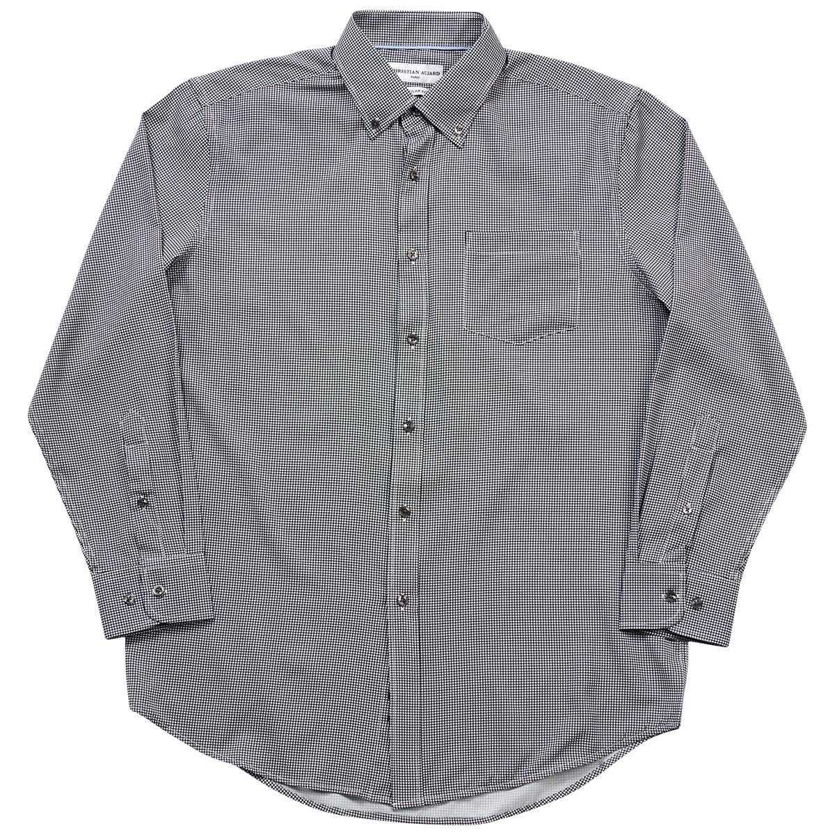 Mens Christian Aujard Checkered Dress Shirt - Black/White