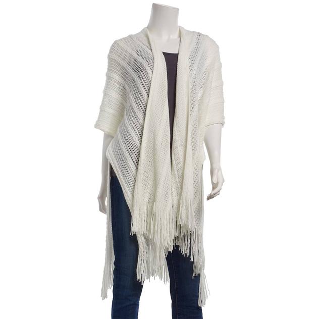 Womens Nine West Cable Knit Solid Kimono