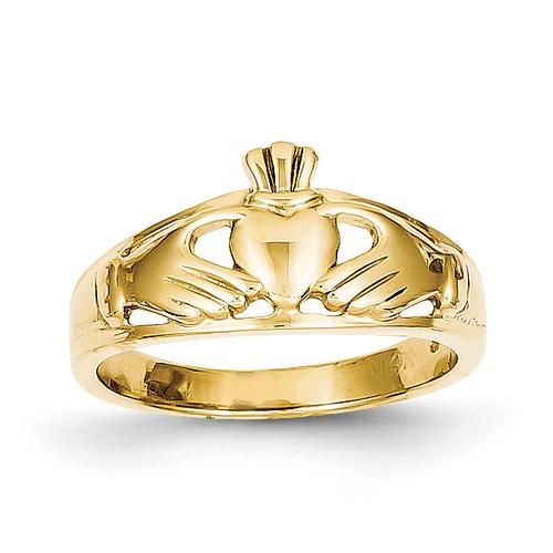Gemstone Classics(tm) 14kt. Tapered Yellow Gold Claddagh Ring