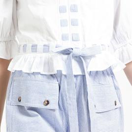 Womens MNK Seersucker Drawstring Shorts w/ Pockets