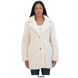Womens Sebby Crushed Faux Fur Coat w/Notch Collar