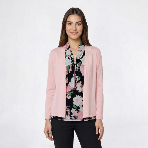 Womens Kasper Long Sleeve Open Front Lightweight Cardigan