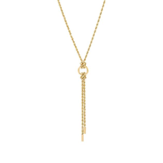 Gold Classics™ 14kt. Circle & Bar Lariat Rope Chain Y-Necklace