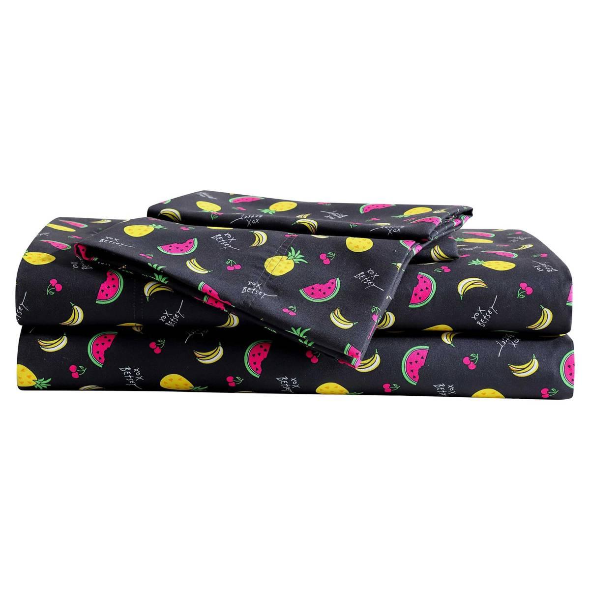 Betsey Johnson Betsey Fruits Toss Microfiber Sheet Set