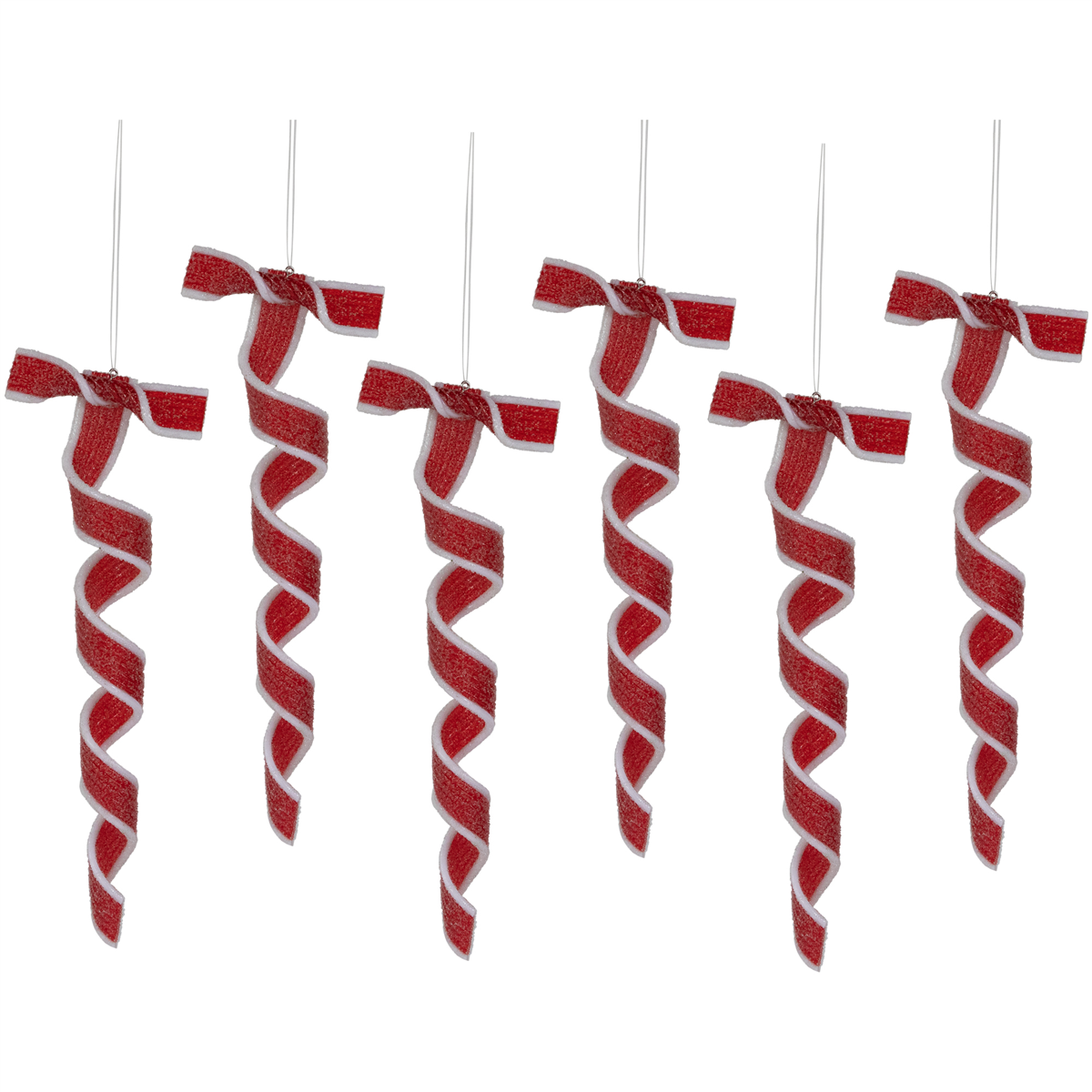 Northlight 6ct. Frosted Candy Twist Christmas Ornaments