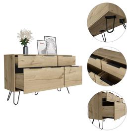 FM FURNITURE Monaco Light Oak Double Dresser