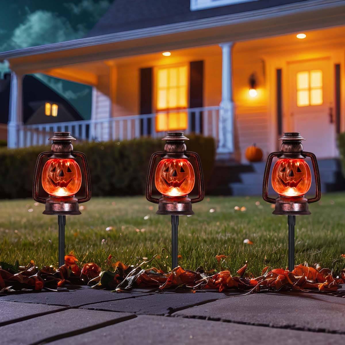Northlight Seasonal Halloween Jack O'' Lantern Lights - Set of 3