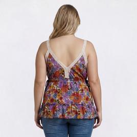 Juniors Plus Angie Lace Trim Tank Top