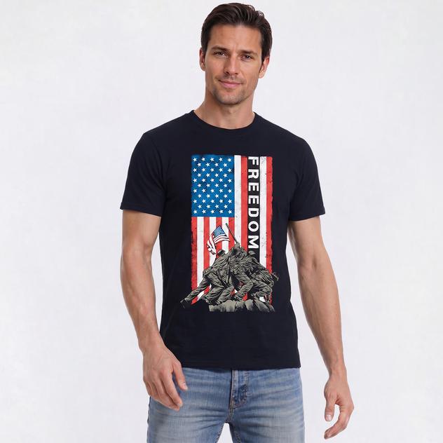 Mens Home of the Brave For Freedom Graphic Tee