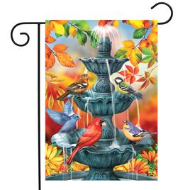 Briarwood Lane Bath Time Birds Autumn Garden Flag