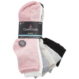 Womens Cuddl Duds(R) 6pk. Pique Anklet Socks