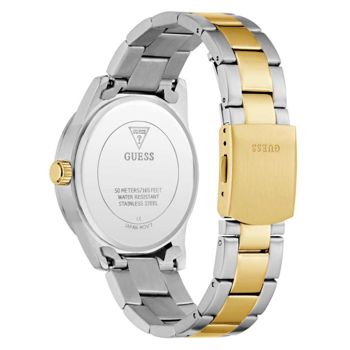 Mens Guess Two-Tone Indigo Sunray Dial Analog Watch - GW0965G4