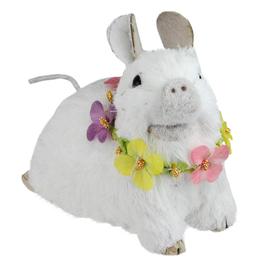 Northlight Seasonal Sisal Piglet with Floral Lei Spring Figurine