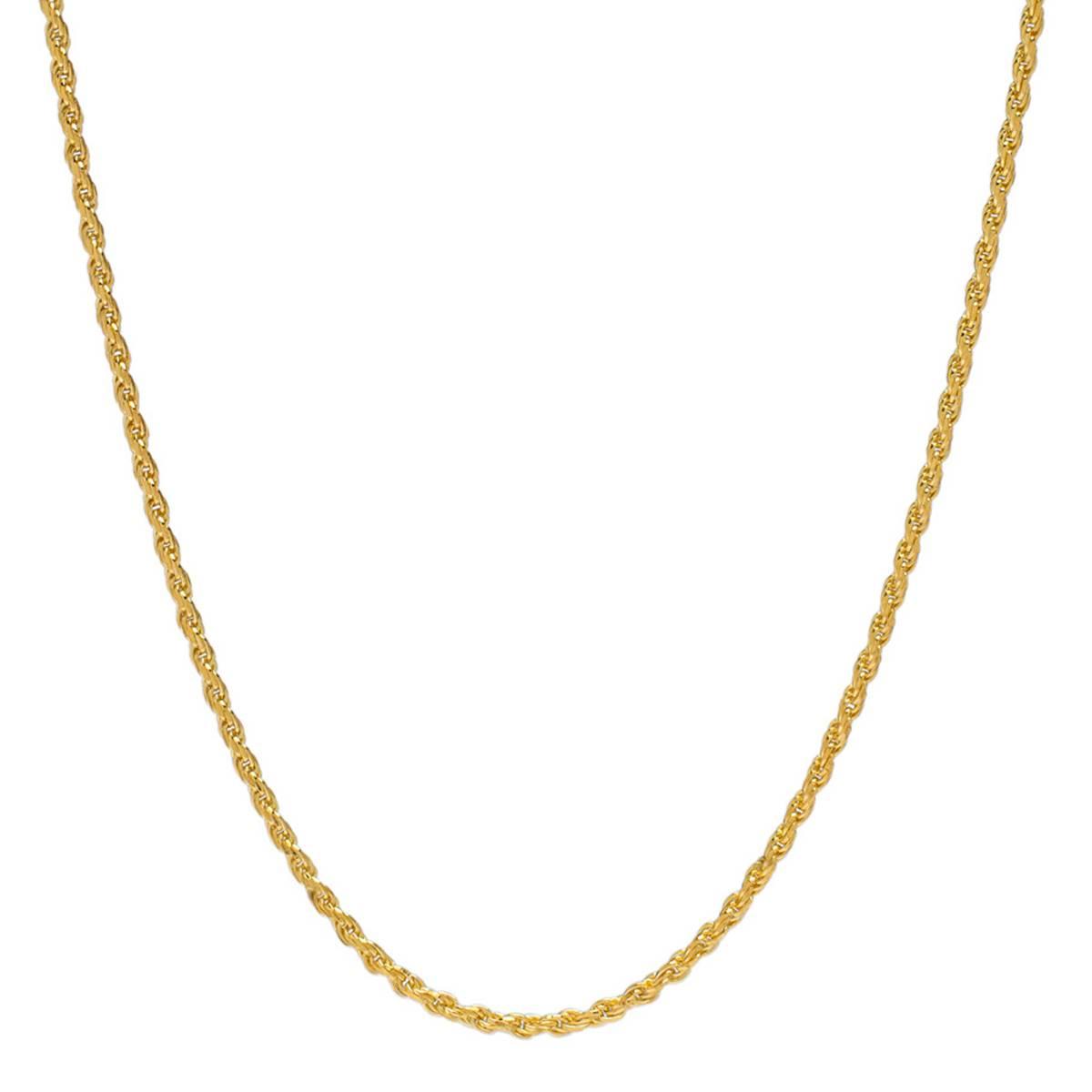 14kt. Gold over Sterling Silver Diamond Cut Rope Chain Necklace