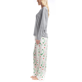 Womens Goodnight Kiss Holiday Pop Up Hearts Pajama Set