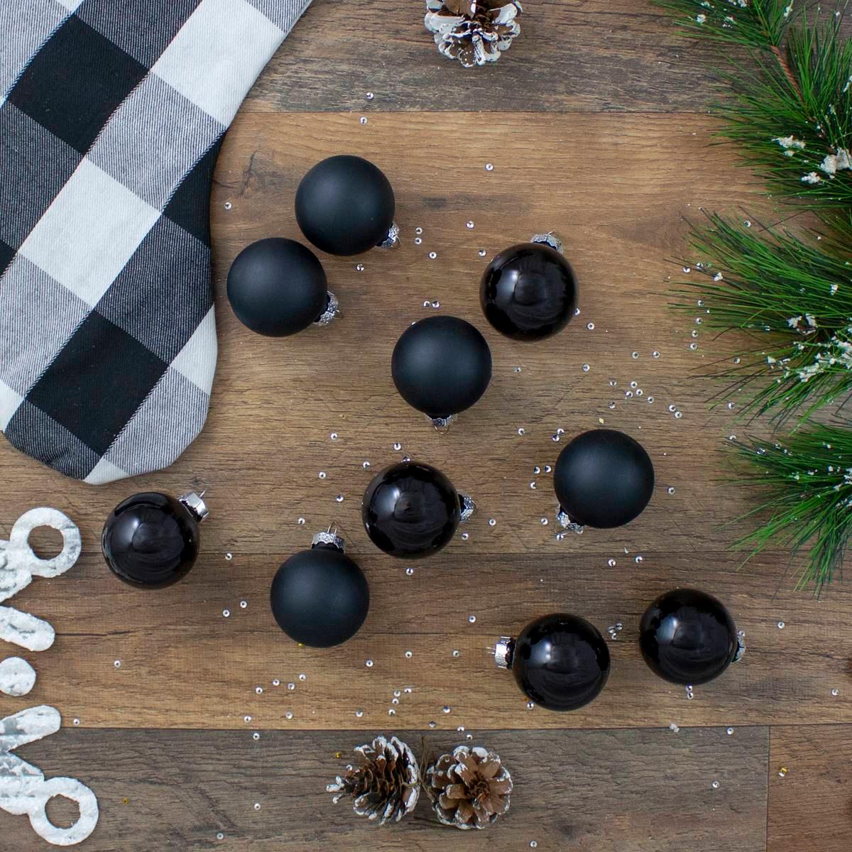 Northlight Seasonal 10ct. Black Glass Ball Christmas Ornaments