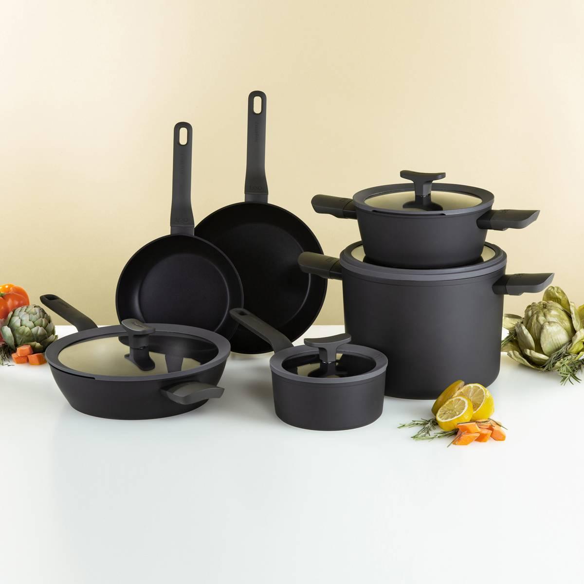 BergHOFF Leo 10pc. Non-stick Ceramic Cookware Set w/ Glass Lid