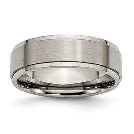 Mens Endless Affection(tm) 7mm Ridged Edge Polished Wedding Band