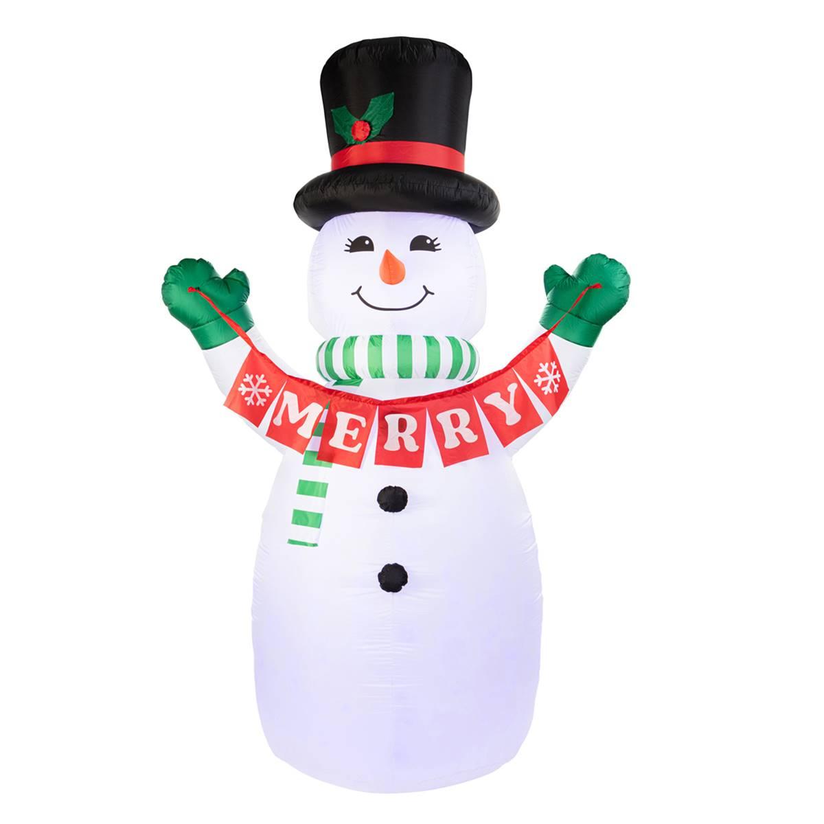 Mr. Christmas 10ft. Outdoor Merry Snowman Lit Inflatable