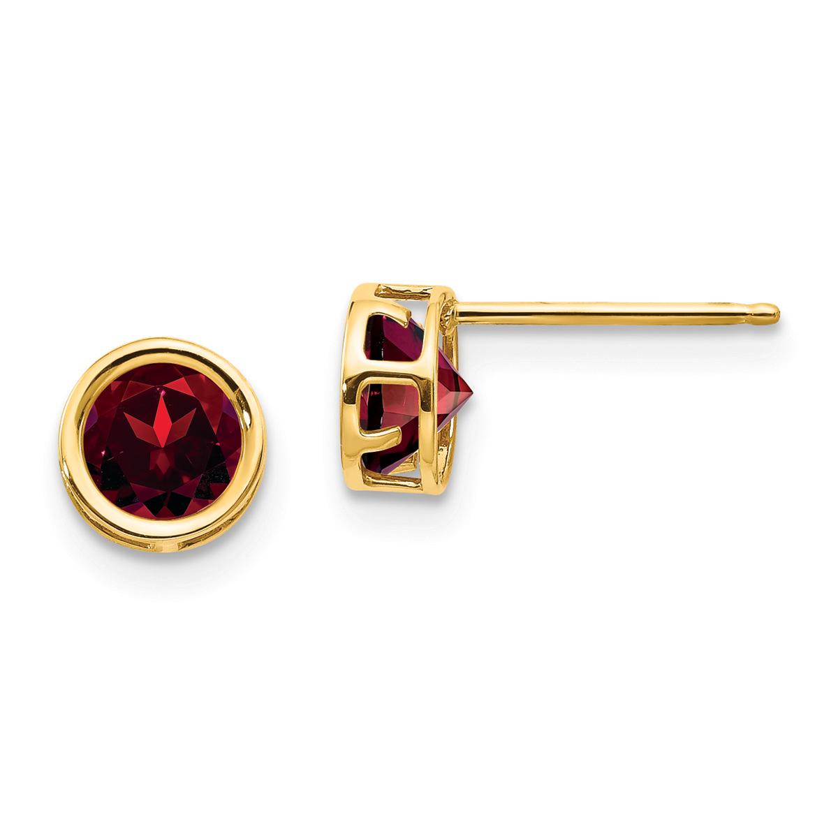 Gemstone Classics(tm) Yellow Gold 5mm. January Stud Earrings