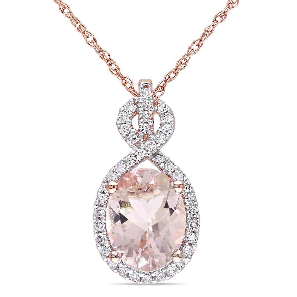 Gemstone Classics(tm) 10kt. Rose Gold Morganite Pendant