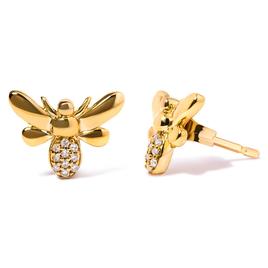 Haus of Brilliance 10kt. Gold Diamond Bumble Bee Stud Earrings