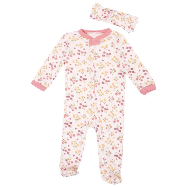 Baby Girl (NB-9M) Chick Pea® 2pc. Floral Footie & Headband