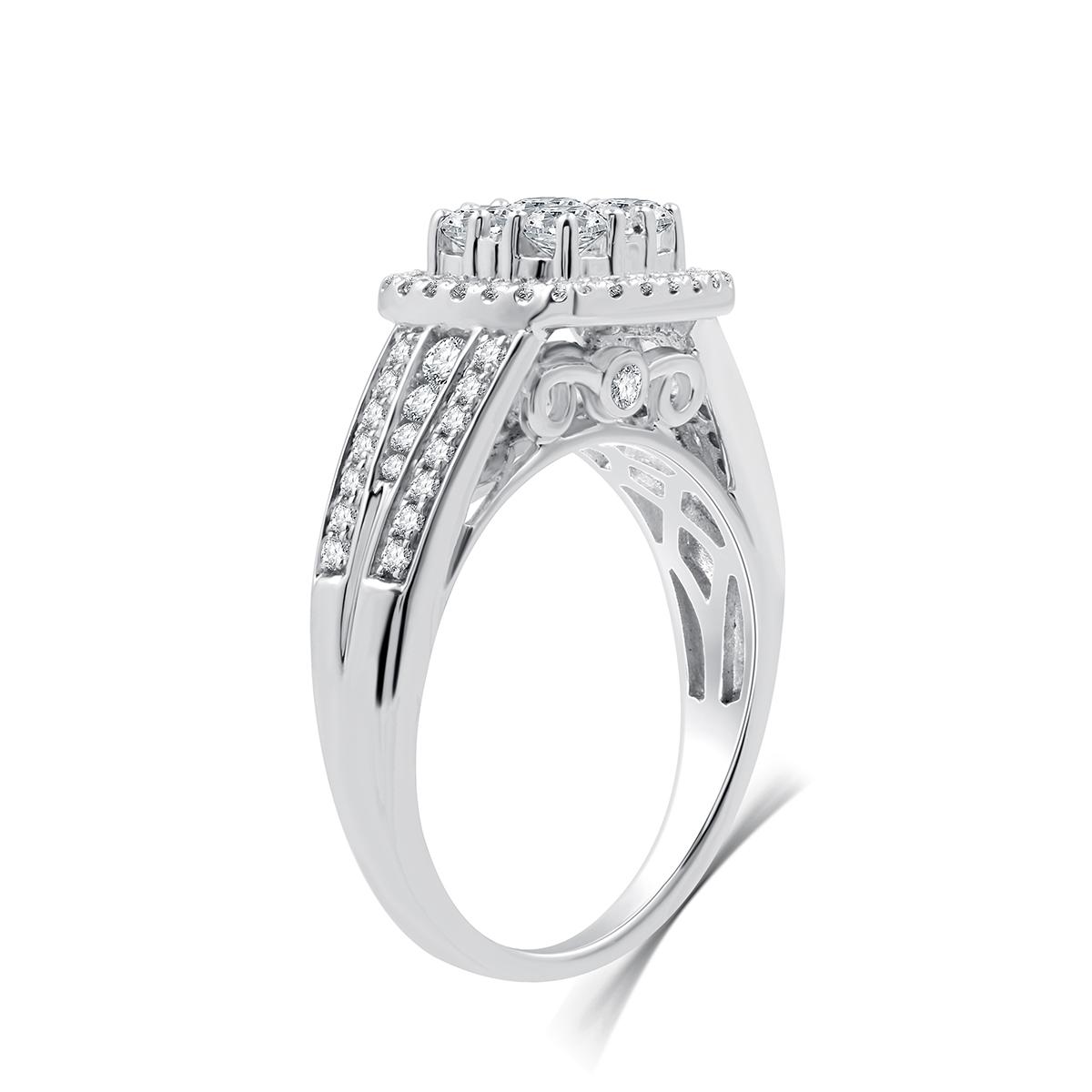 Nova Star® 1ctw. Lab Grown Diamond Cushion Cluster Bridal Ring