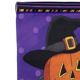 Northlight Seasonal Pumpkin in Witch Hat Halloween Garden Flag