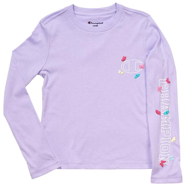 Girls (7-16) Champion® Puffy Butterfly Jersey Tee - Lavender