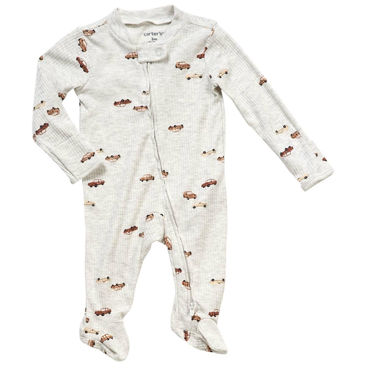 Baby Boy (NB-9M) Carters(R) Car Ribbed Zipper Footie Pajamas
