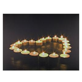 Northlight Seasonal LED Heart-Shaped Candles Canvas Art