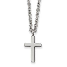 Mens Gentlemen's Classics(tm) High Polished Silver Cross Necklace