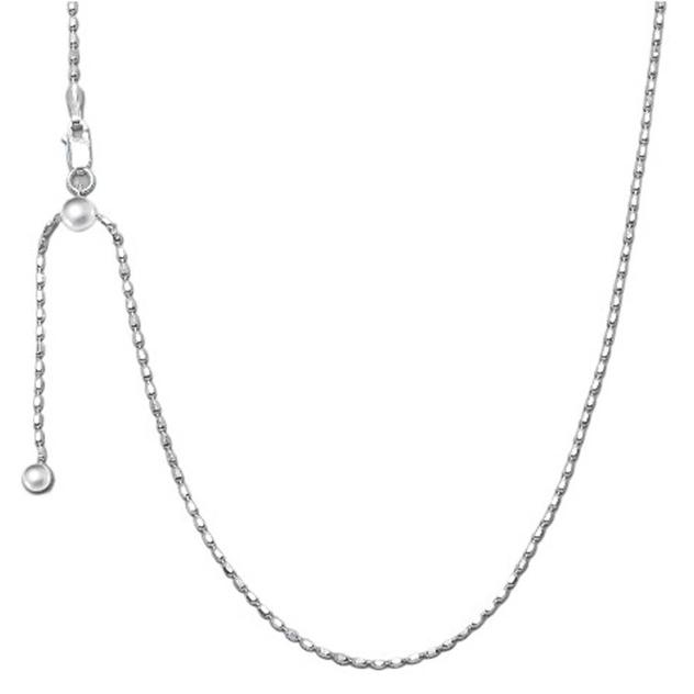 Sterling Silver Bead Adjustable Chain Necklace