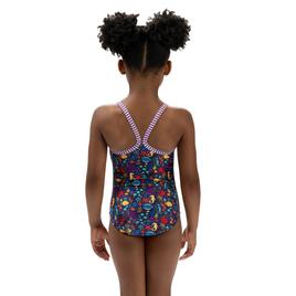 Toddler Girls Dolfin® Little Fish Criss-Cross One Piece Swimsuit