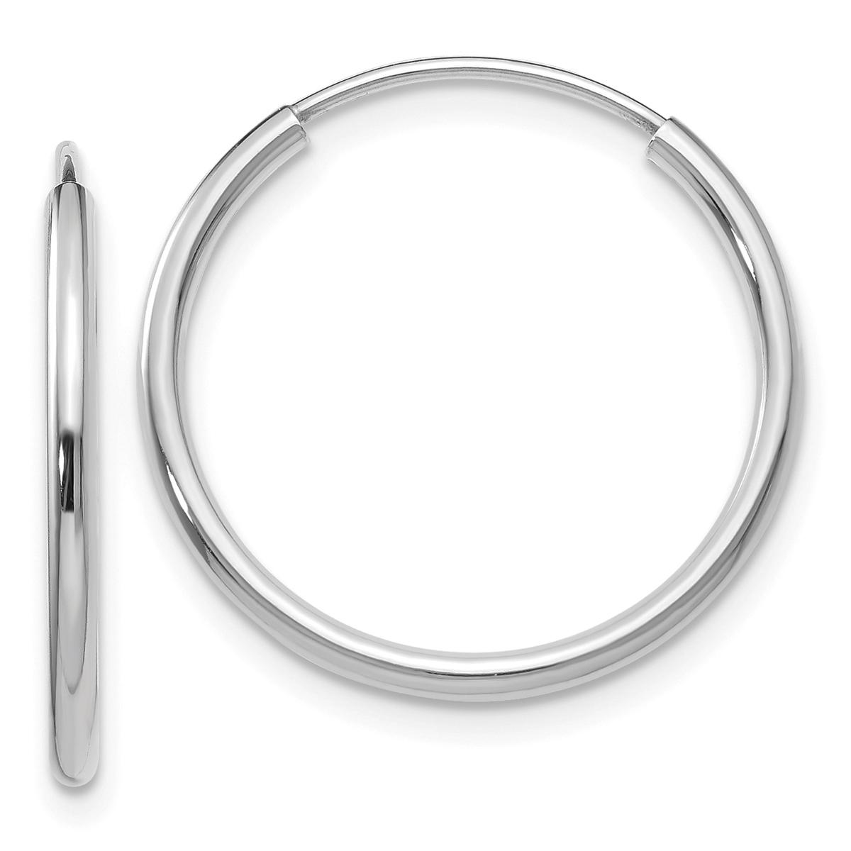 Gold Classics(tm) 17mm. 14k White Gold Polished Hoop Earrings
