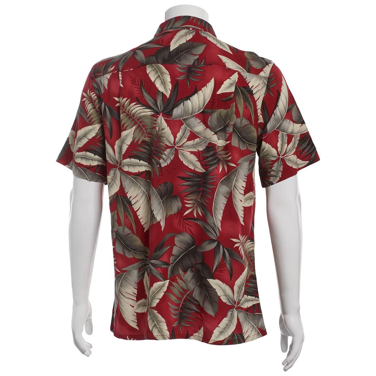 Mens Campia Short Sleeve Rayon Spandex Button Down Shirt - Red