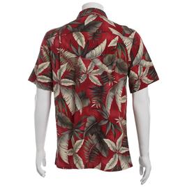 Mens Campia Short Sleeve Rayon Spandex Button Down Shirt - Red