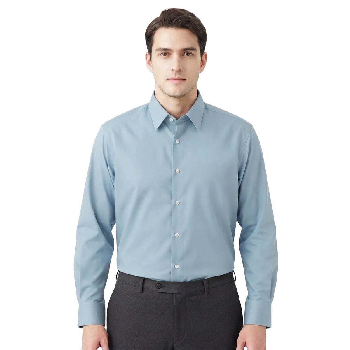 Mens Big & Tall Christian Aujard Blue Performance Dress Shirt