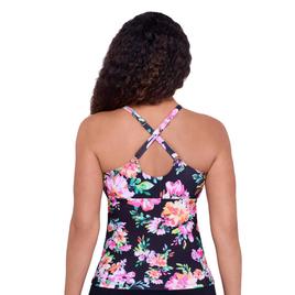 Womens American Beach Night In Bloom Keyhole Tankini Swim Top