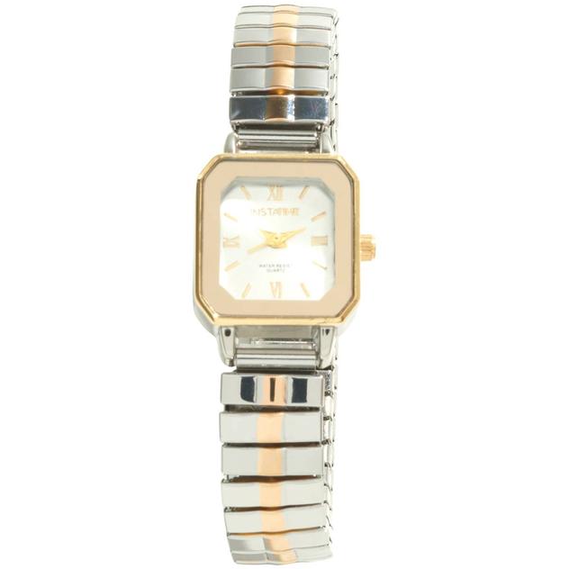 Womens Instatime Mini Two-Tone Tank Expansion Band Watch - PT1737