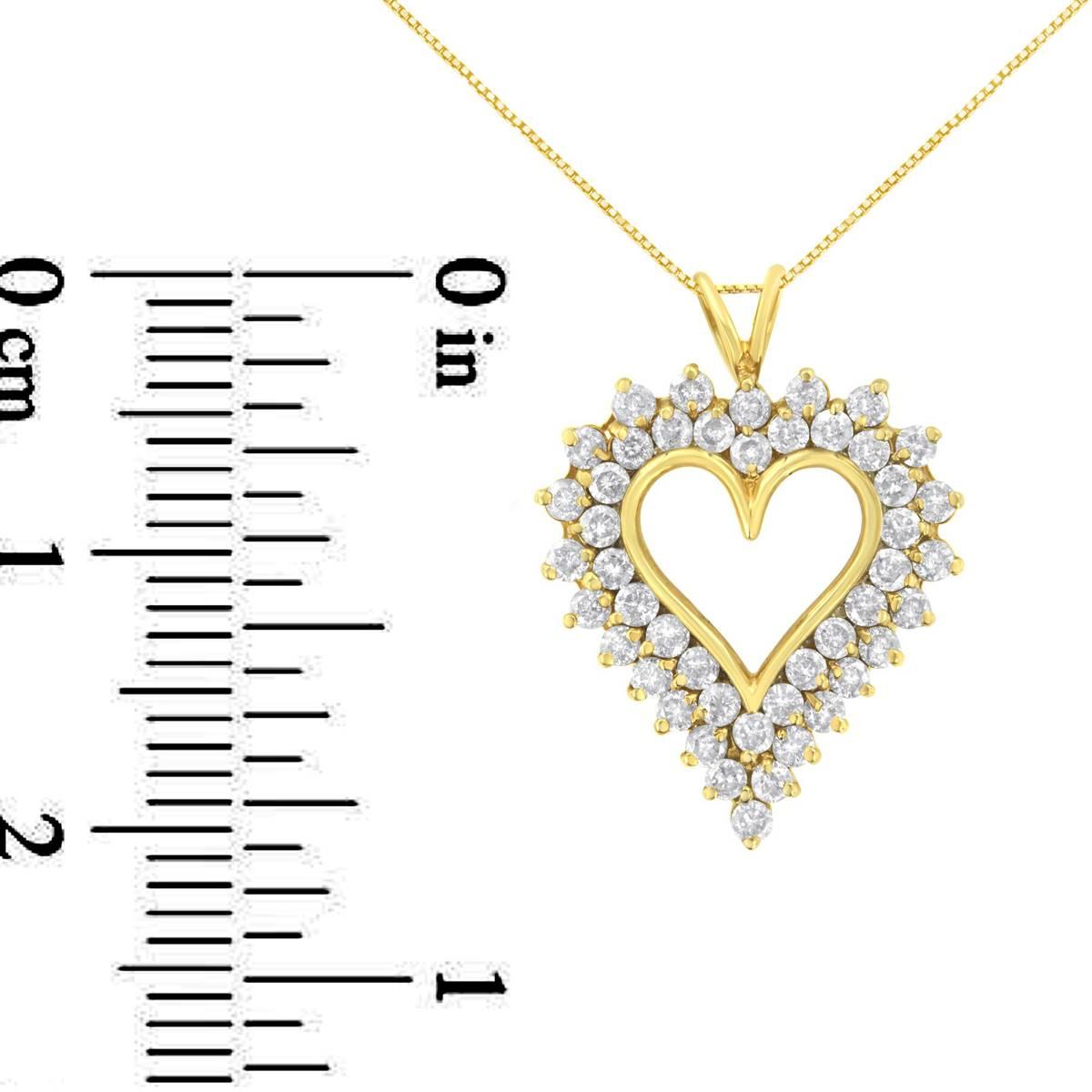 Haus of Brilliance 14kt. Gold 4ctw. Diamond Cluster Heart Pendant