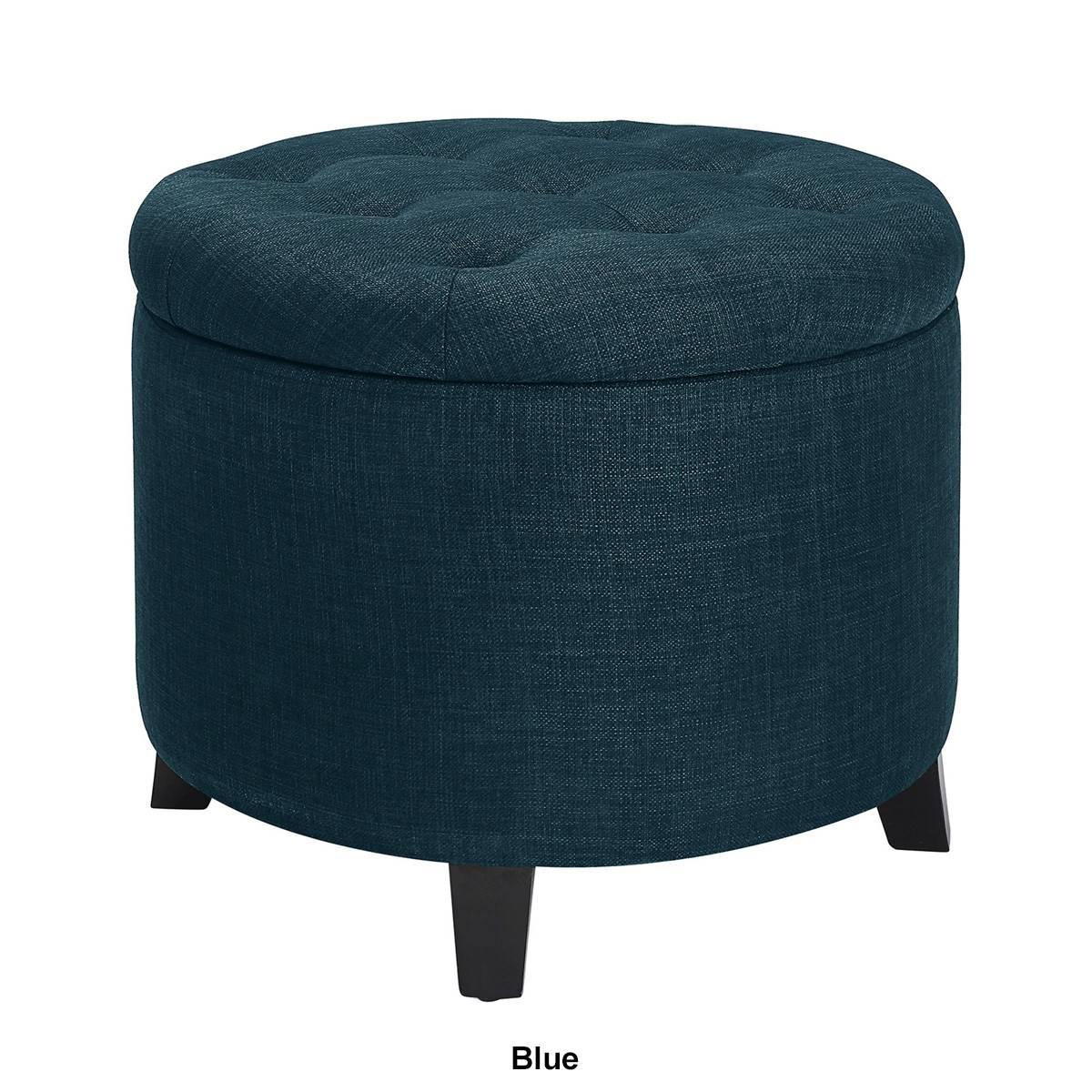 Convenience Concepts Designs4Comfort Fabric Round Storage Ottoman