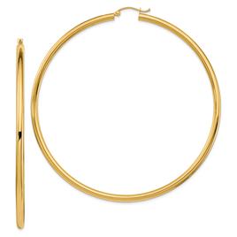 Gold Classics(tm) 14kt. Gold Polished 81mm Tube Hoop Earrings