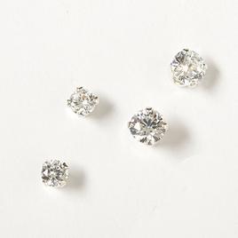 Kids sterling Silver 2pr. Cubic Zirconia Earrings Set