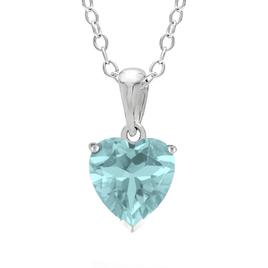 Sterling Silver Aquamarine Heart Pendant