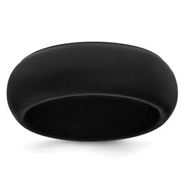 Mens Gentlemen''s Classics(tm) Black Silicone 8mm Wedding Band
